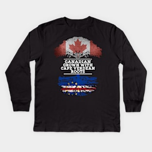 Canadian Grown With Cape Verdean Roots - Gift for Cape Verdean With Roots From Cabo Verde Kids Long Sleeve T-Shirt